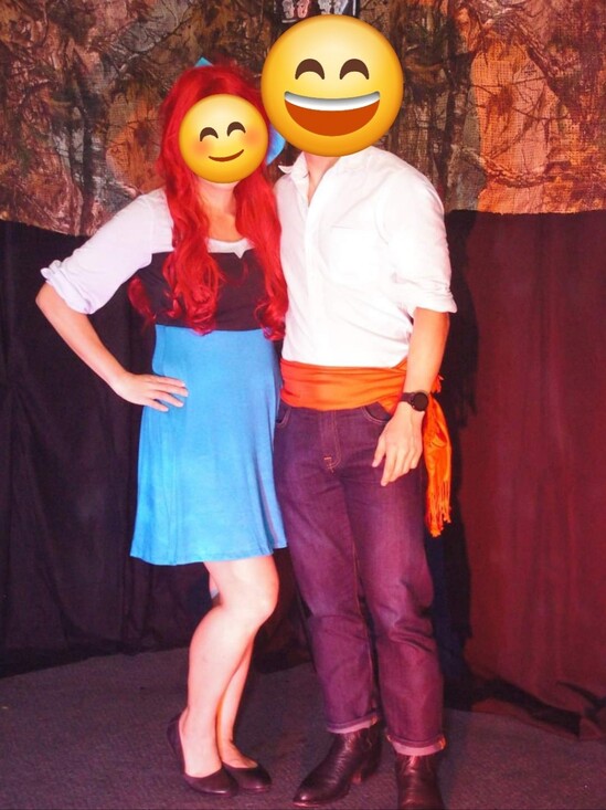 Hot Topic Dresses & Skirts - Disney Ariel On Land Dress Halloween Costume with Red Wig